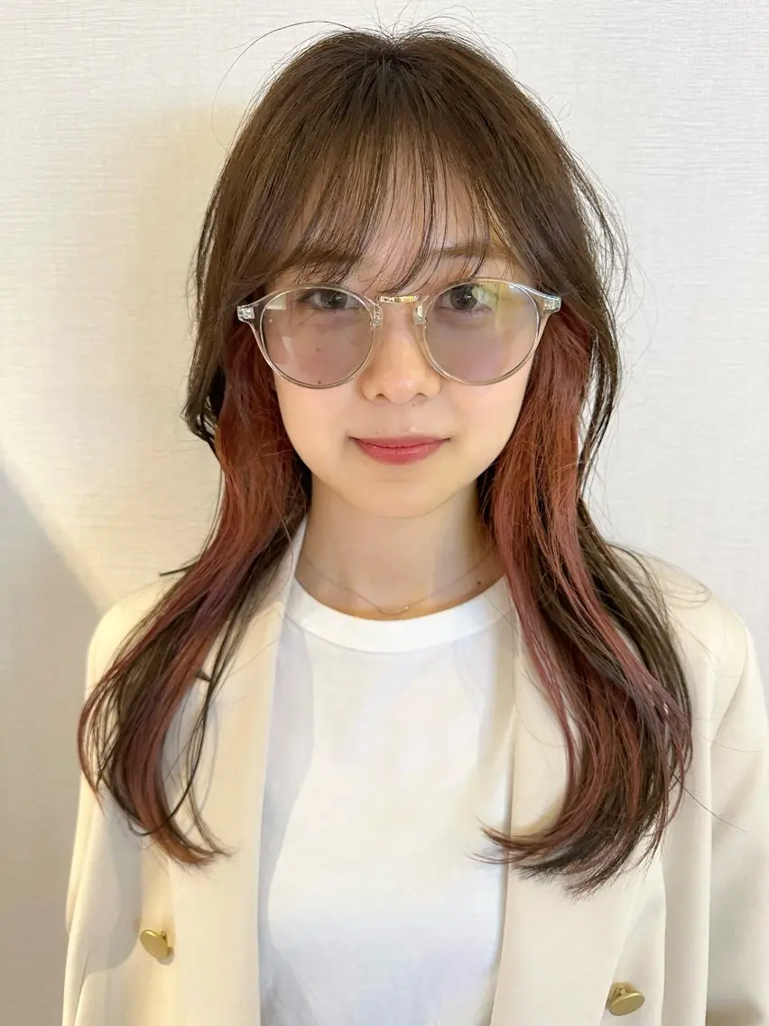 カラー ブラウンカラー インナーカラー Kaho🌼/メンズ ニュアンスパーマのヘアスタイル