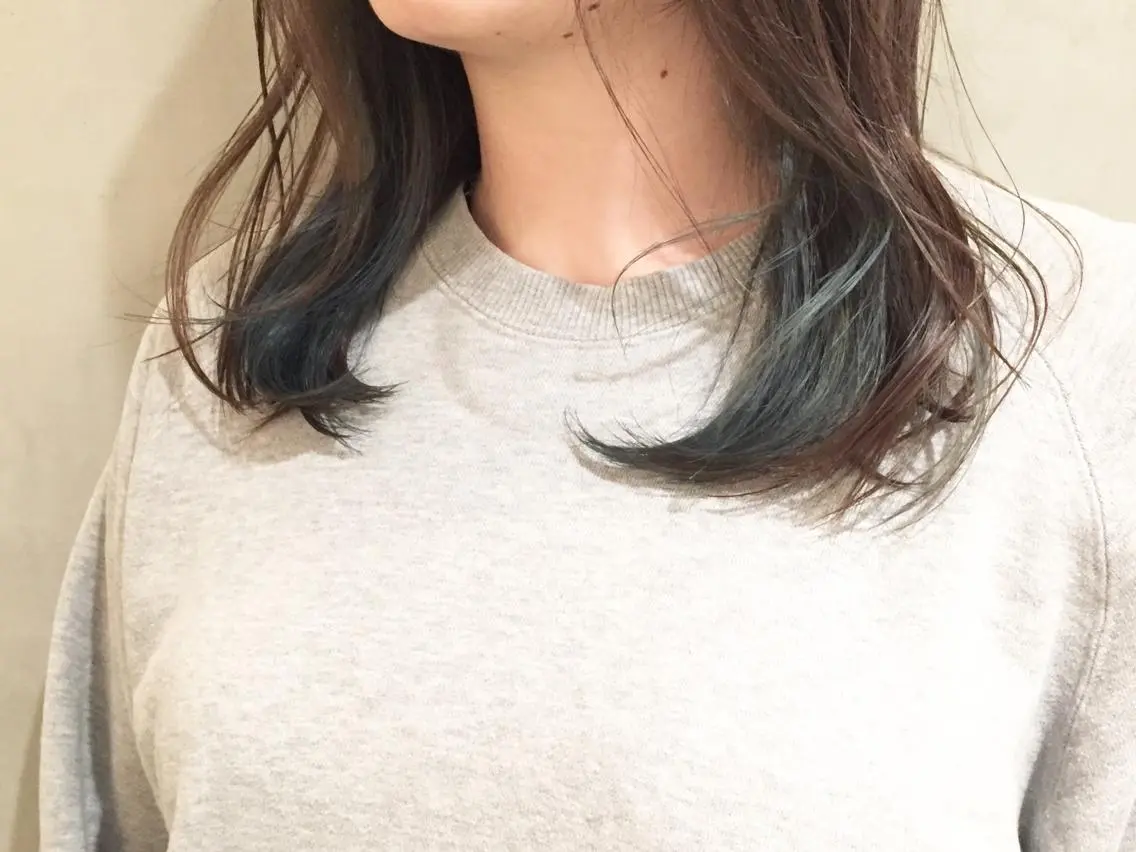 ミディアム カラー ブルーカラー ネイビーカラー 大西 直人のヘアスタイル