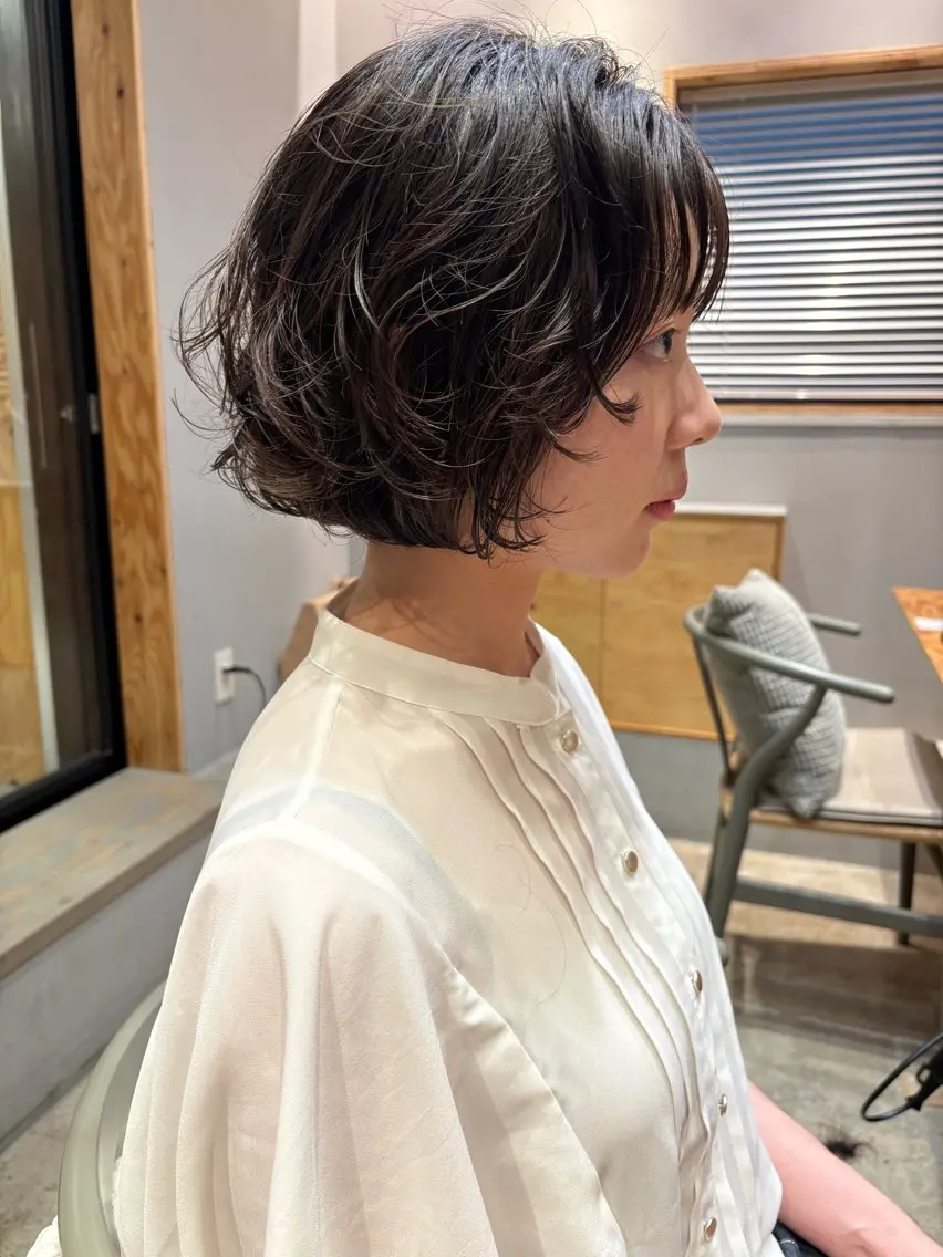 ミディアム カット パーマ トリートメント ショート/ボブ /パーマ🌿柏原良亮のヘアスタイル