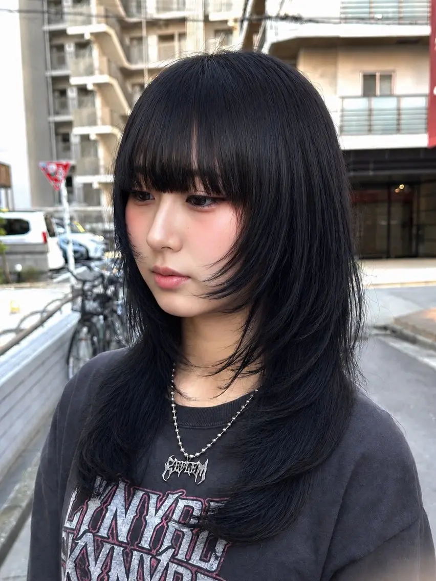セミロング カラー 田中 真樹のヘアスタイル