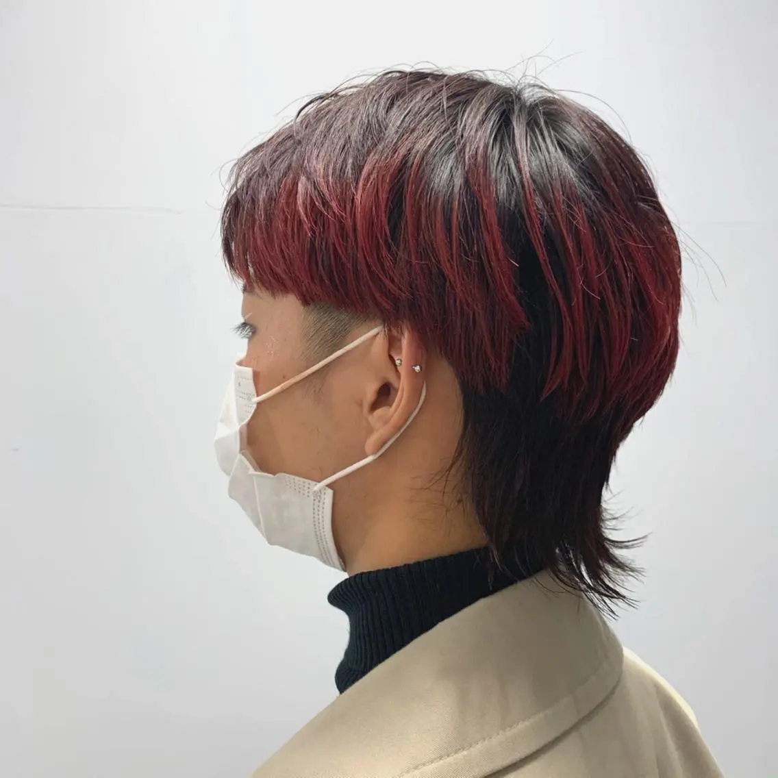 ショート メンズ マッシュ メンズウルフカット ウルフカット 心斎橋/ブリーチなし 髪質改善/レイヤーのヘアスタイル