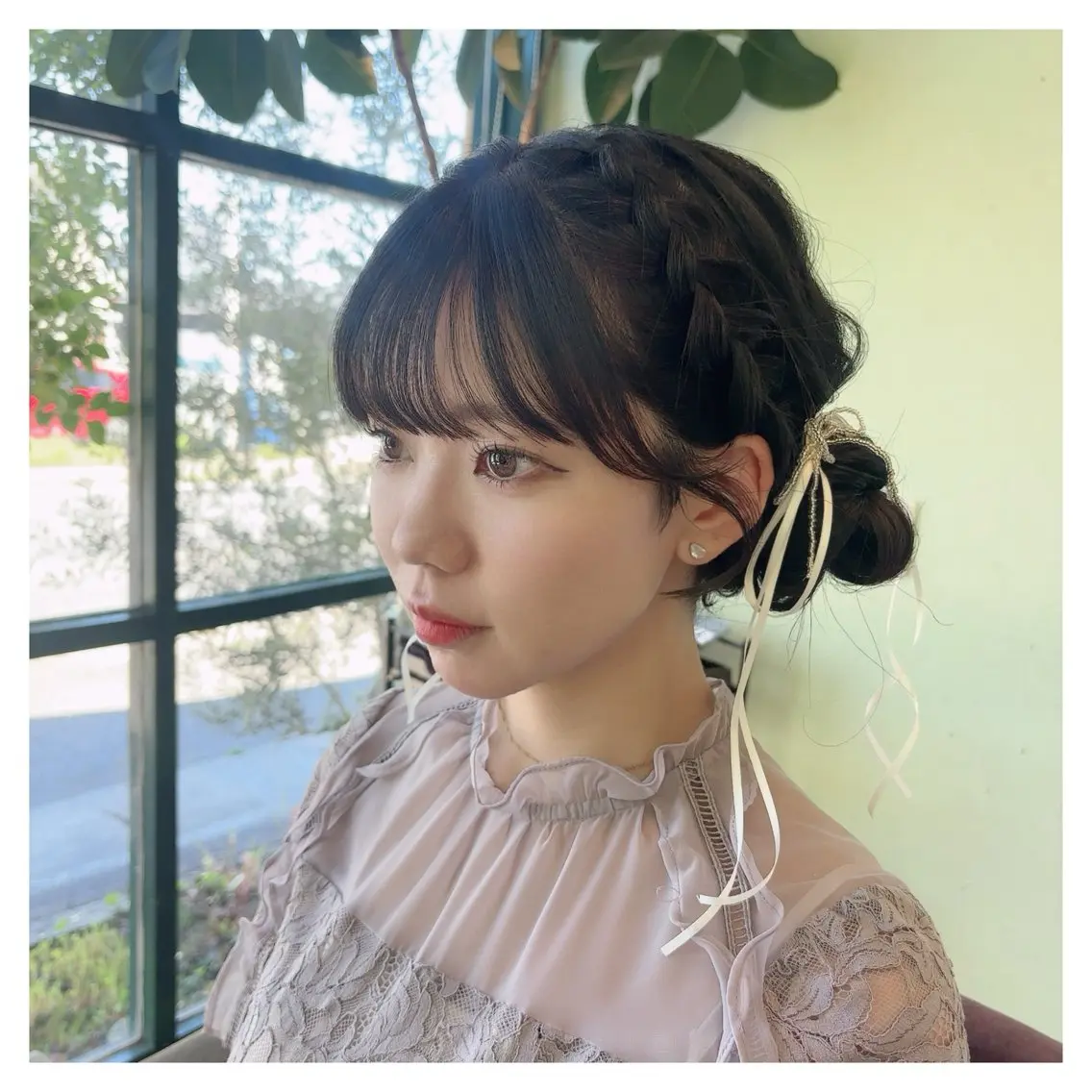 ヘアアレンジ お団子ヘア ヘアセット 船曳 鈴菜のヘアスタイル