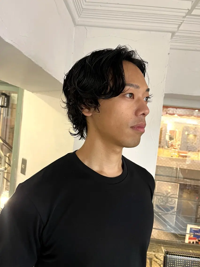 ミディアム パーマ ヘアアレンジ メンズ 恵比寿｜眠れる ヘッドスパchacoのヘアスタイル