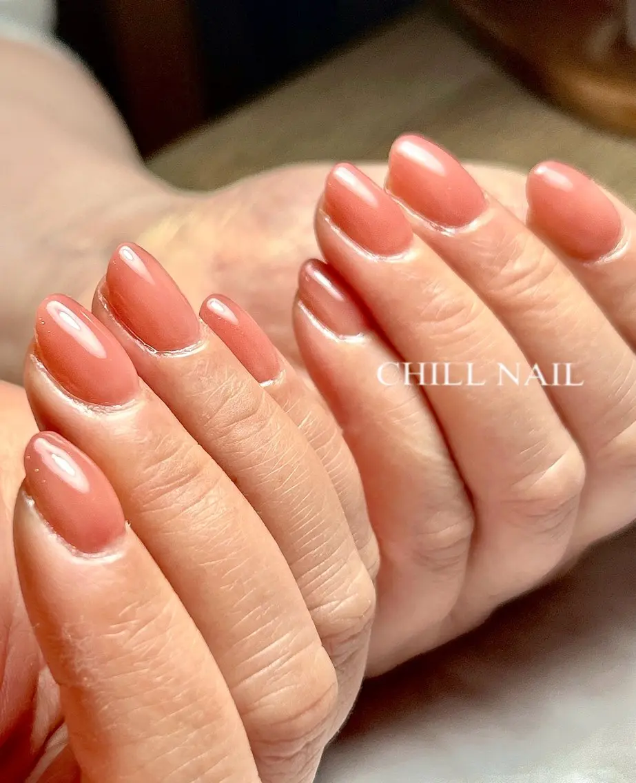ネイル ワンカラーネイル ピンク ハンドネイル CHILL NAILのネイルデザイン