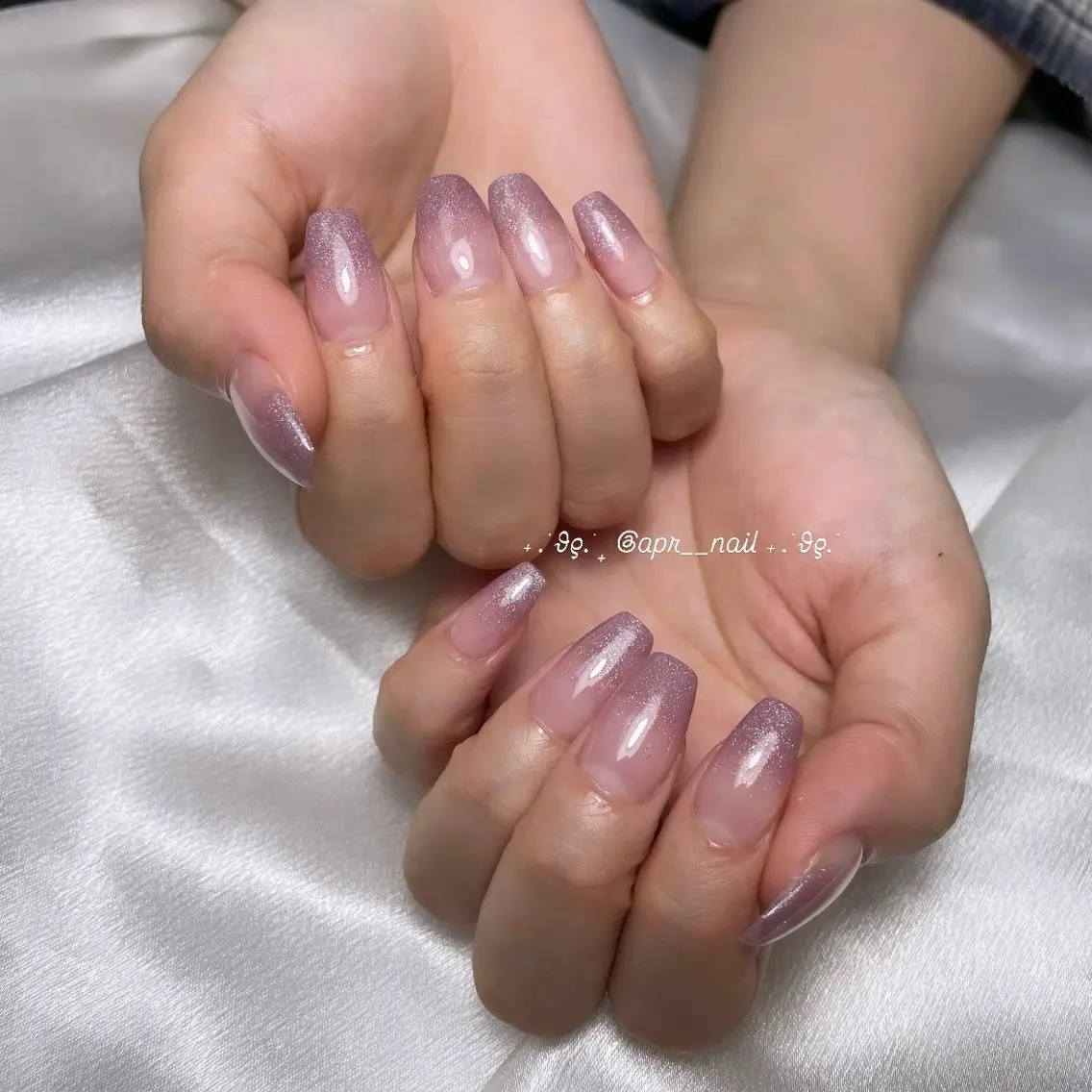 ネイル グラデーション ラメ(グリッター) ラメグラデーション ハンドネイル Nailsalon apricotのネイルデザイン