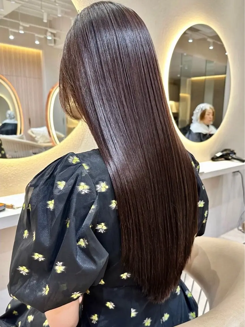 ミディアム ❤️縮毛矯正❤️ 髪質改善❤️平野実花のヘアスタイル