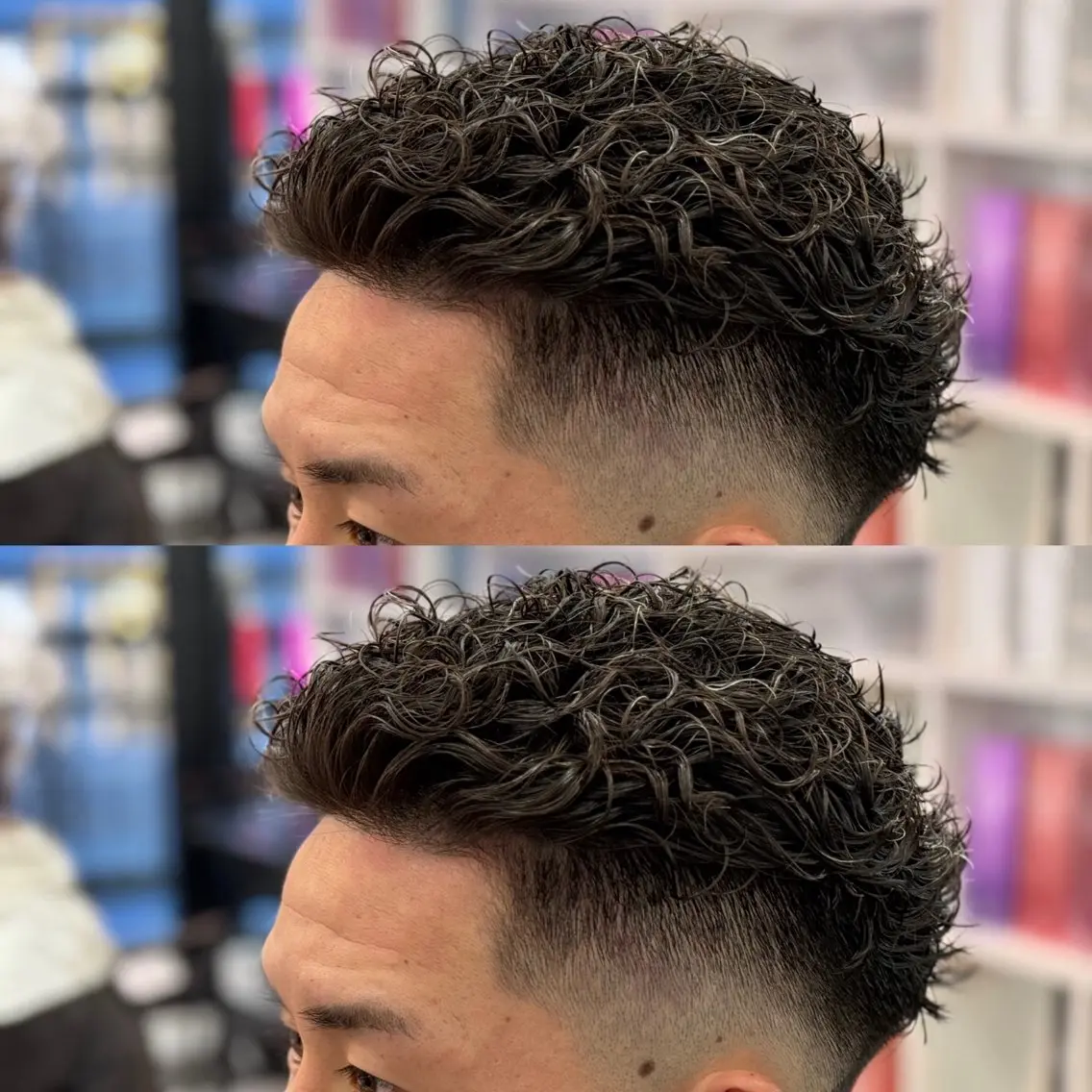 ミディアム カラー パーマ メンズ キッズ 🌟短髪指名No.1 泰成/フェード🌟のヘアスタイル