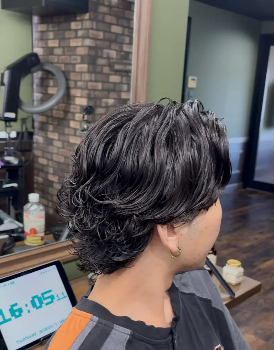 ミディアム カット パーマ メンズショート メンズ特化パーマのヘアスタイル