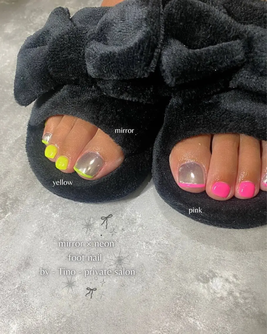 ネイル フットネイル ミラーネイル nailsalon - Tino -のネイルデザイン