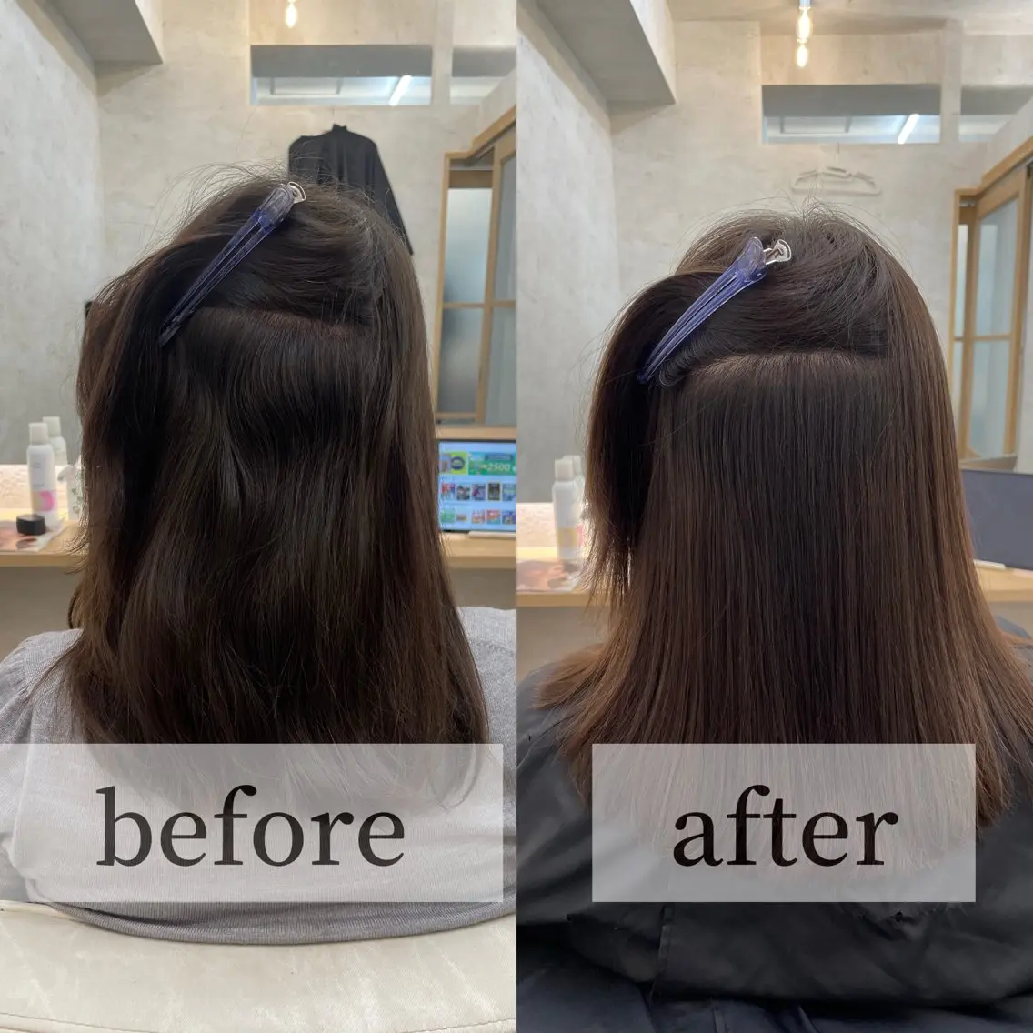 セミロング パーマ 縮毛矯正 トリートメント 高橋 芽衣のヘアスタイル