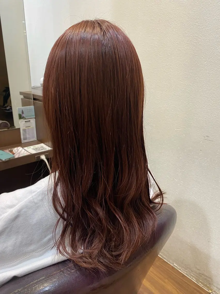 ロング カラー ピンクカラー レッドカラー 仲井 充のヘアスタイル