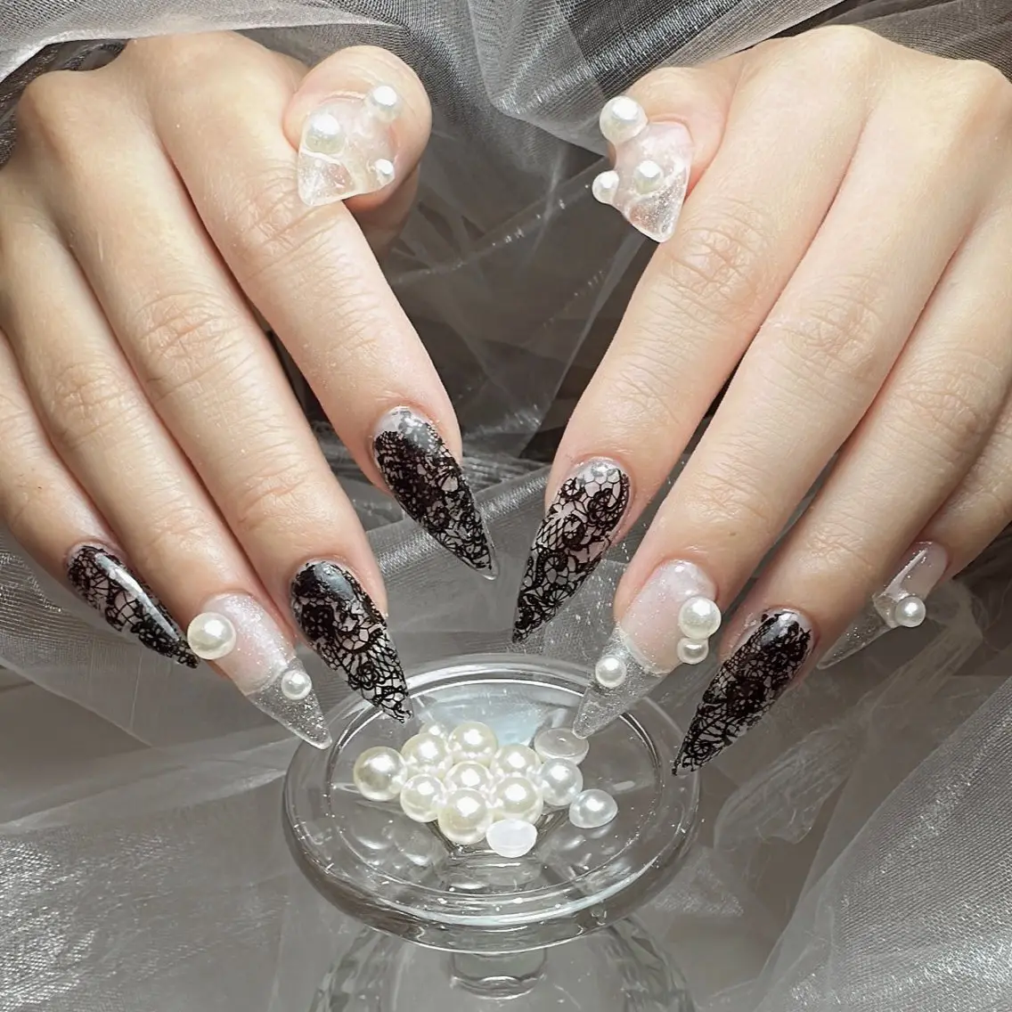 ネイル レース ハンドネイル SALON DOUDOUのネイルデザイン