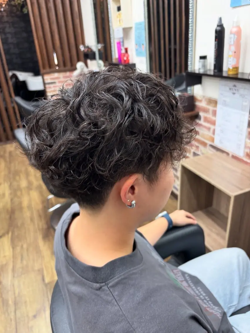 パーマ メンズ カット パーマ わたなべ ななかのヘアスタイル