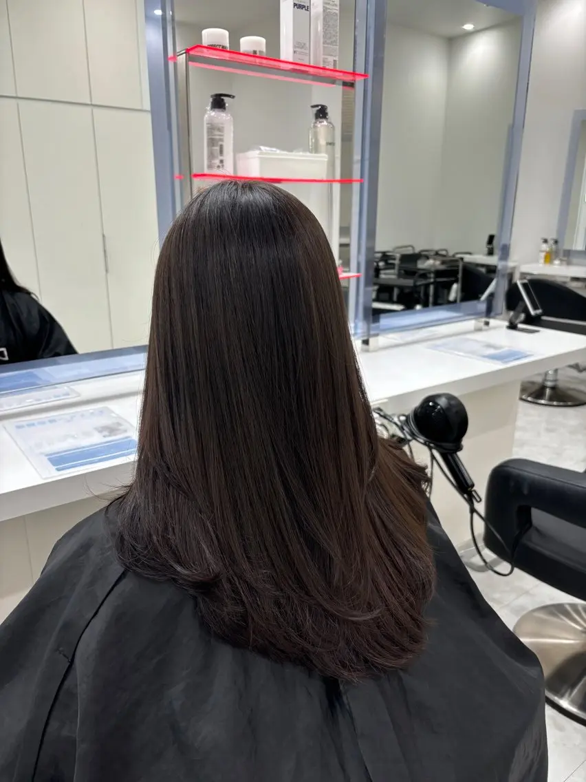 セミロング ヘアカラー トリートメント 🤍🥀韓流暖色レイ ヤー🥀🤍あやねのヘアスタイル