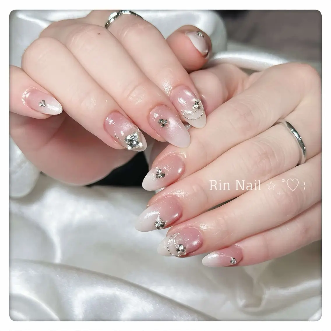 ネイル アートネイル チークネイル ジェルネイル ロングネイル マグネットネイル ハンドネイル Rin Nail 新大久保店のネイルデザイン