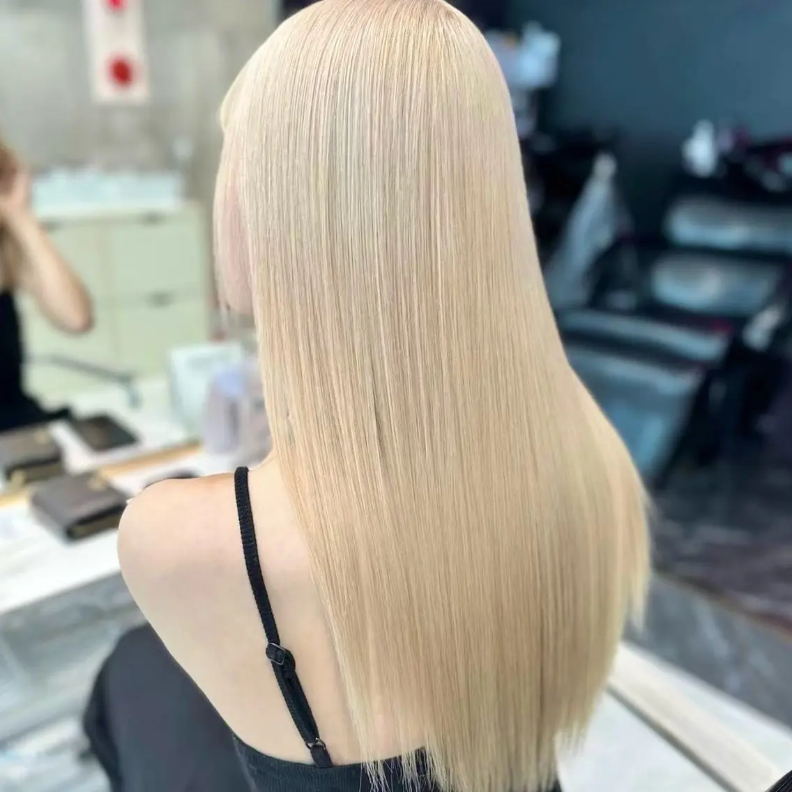 セミロング カラー パーマ メンズ ヘアカラー トリートメント ⭐️ハイトーン⭐️ 💕SAKURA💕のヘアスタイル