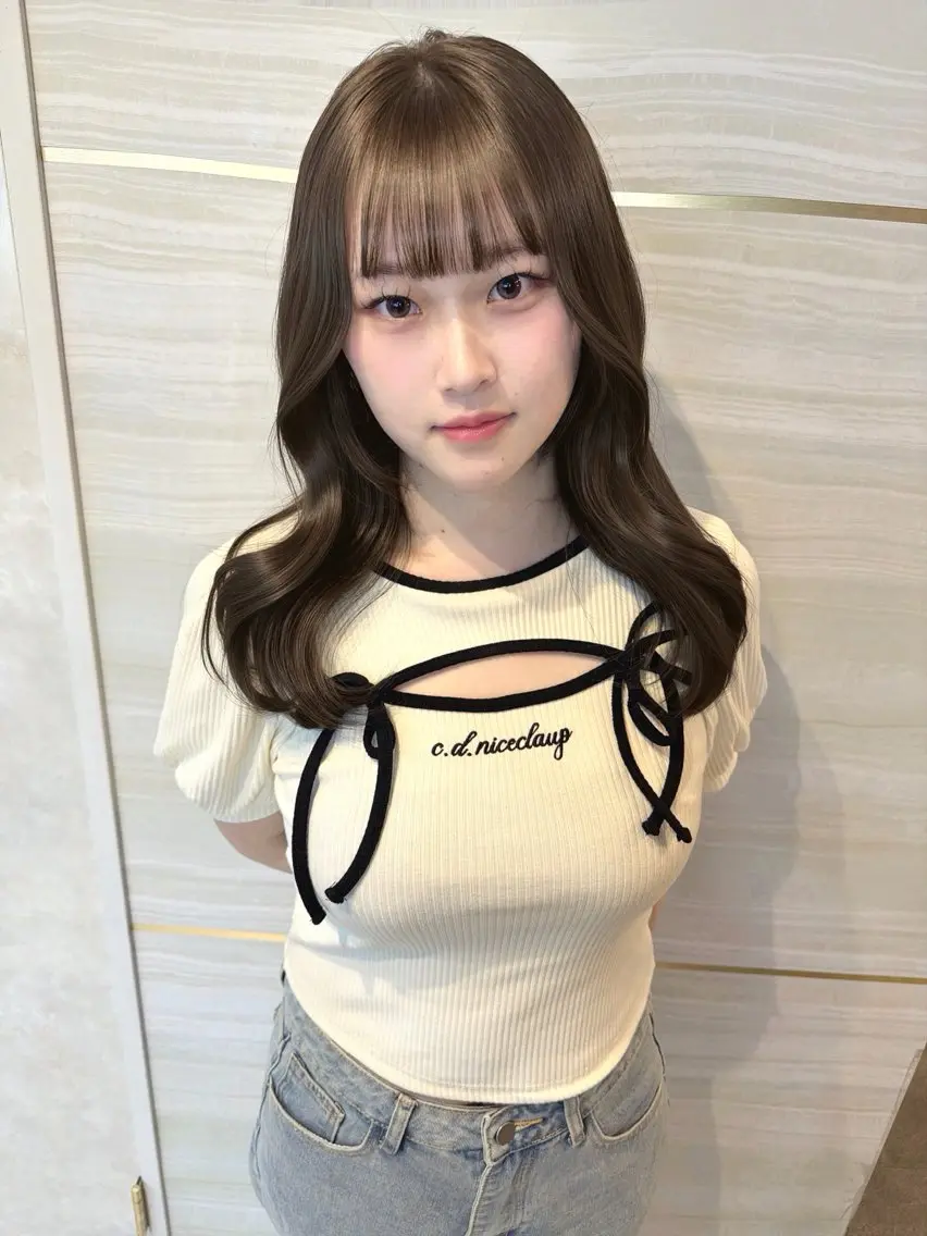 セミロング カラー ベージュカラー ミント ミントベージュ ヘアカラー あみ/暗髪オリ ーブ特化🍃髪質改善のヘアスタイル