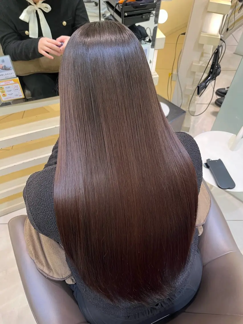 セミロング カラー ヘアカラー トリートメント 🐈‍⬛韓国風艶髪× 透明感カラー/まりのヘアスタイル
