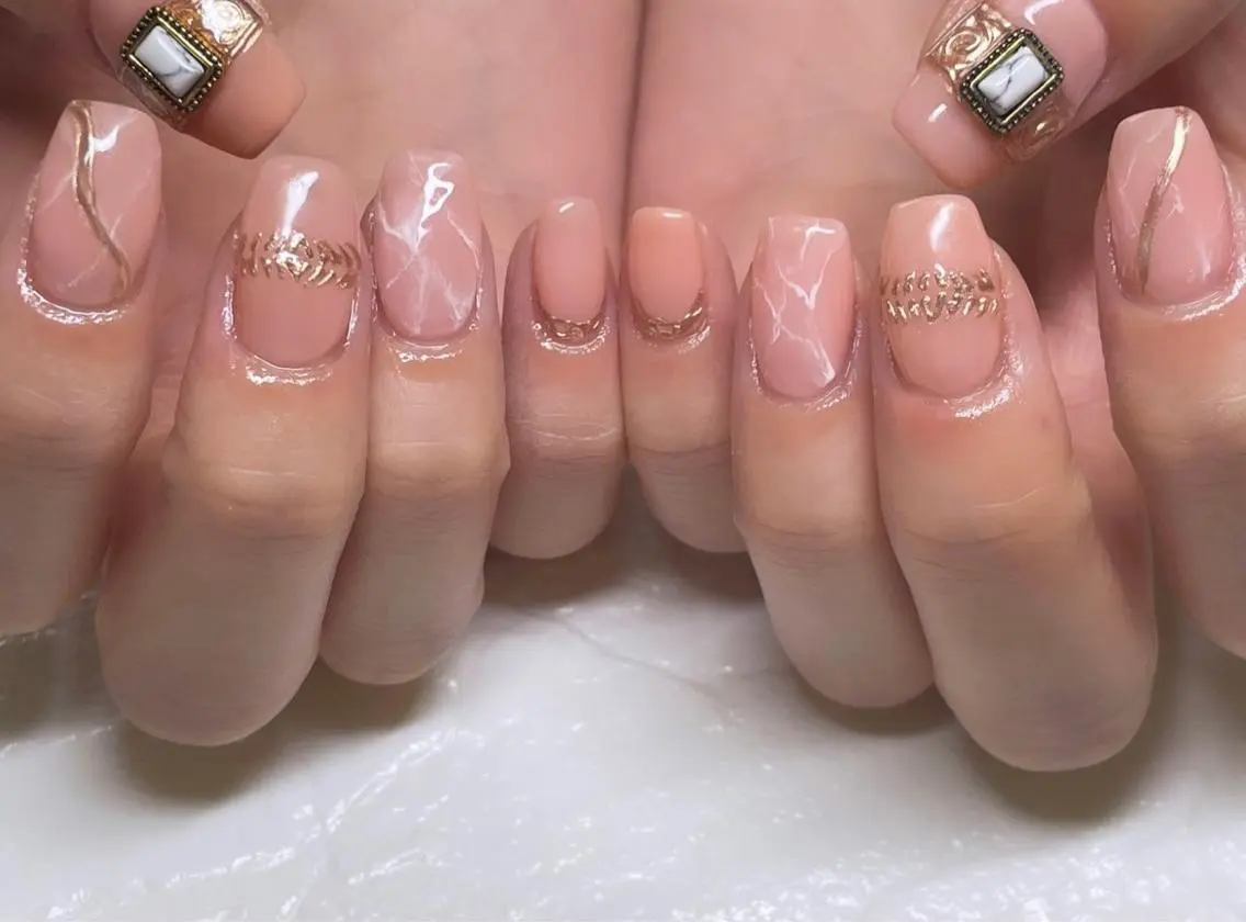 ネイル 大理石ネイル(マーブル) 春ネイル Ruxx nailのネイルデザイン