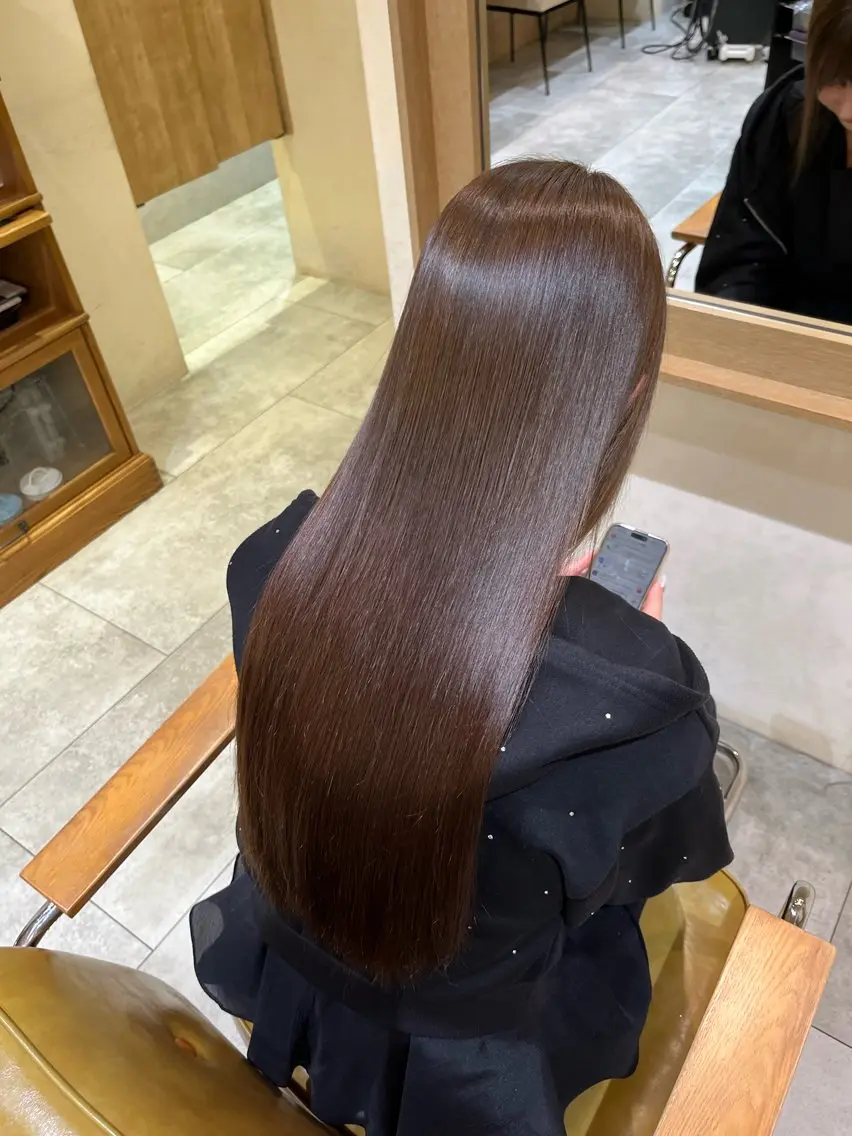 ロング トリートメント ヘアカラー 透明感カラー/ブラ ウンカラー/中島峻のヘアスタイル