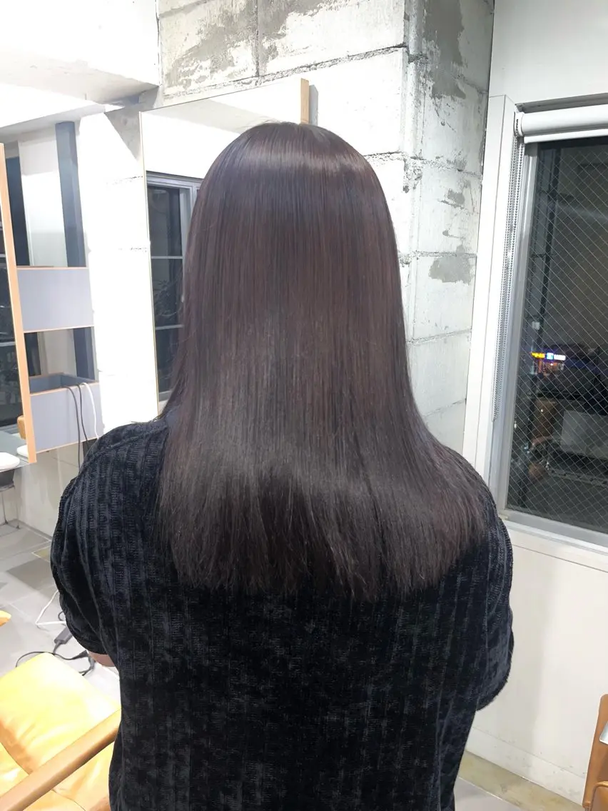 セミロング カラー グレージュ ラベンダーカラー ラベンダーグレージュ ラベンダーグレー オリーブカラー/ レイヤー/ ローレンのヘアスタイル