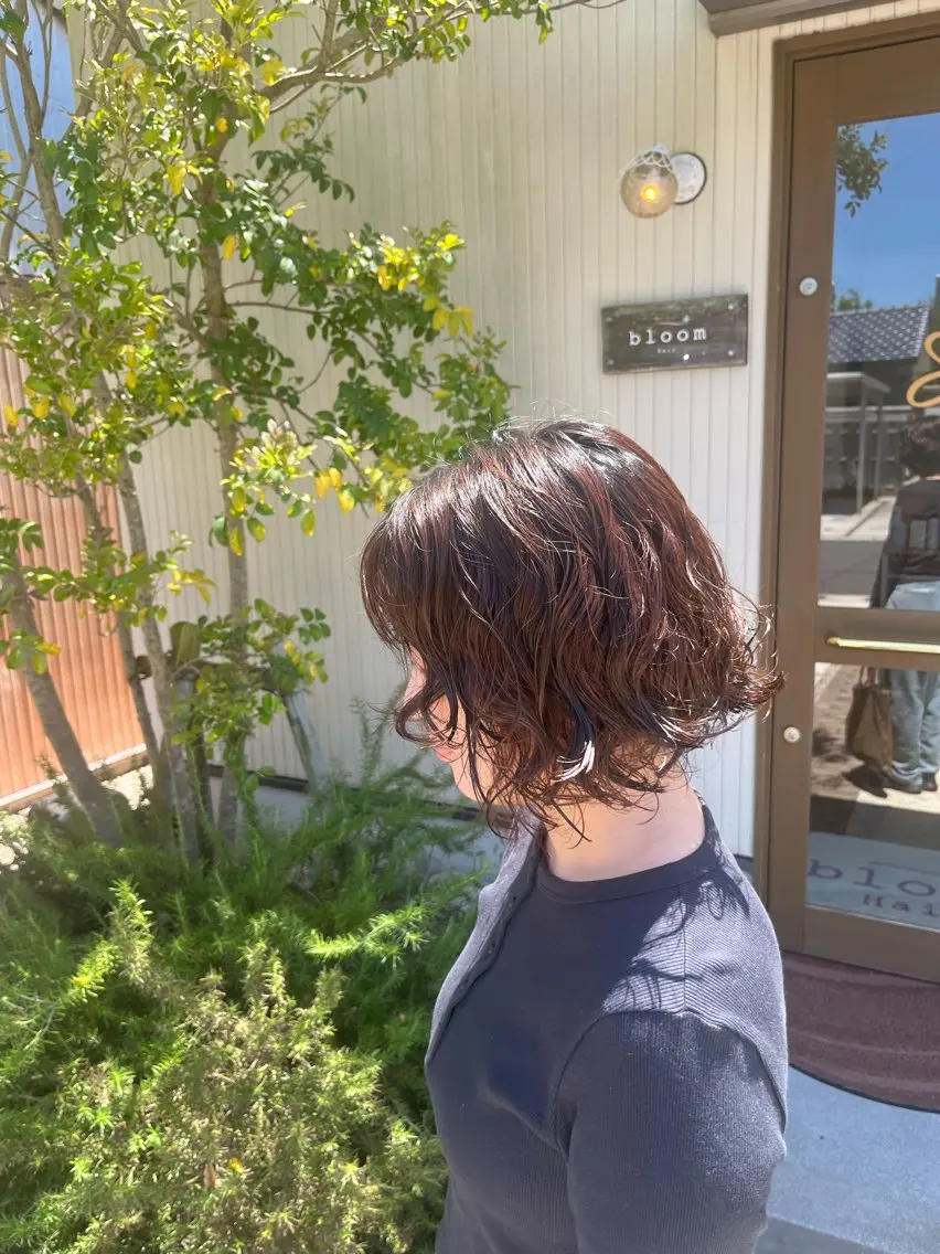 ミディアム パーマ ミディアムパーマ パーマ 艶カラー/レイヤー カット🫧あいりのヘアスタイル