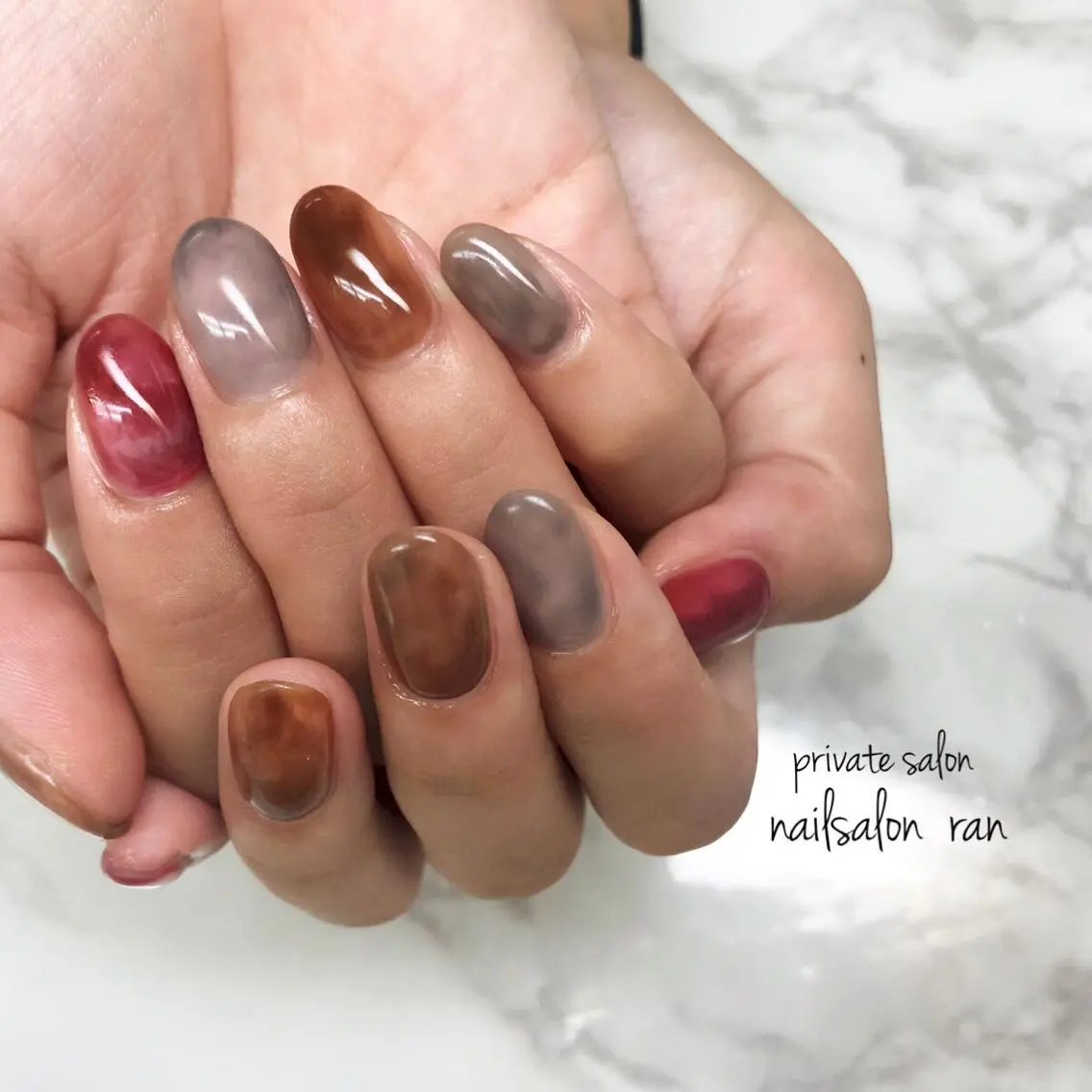 ネイル 持ち込み ニュアンスネイル nailsalon ranのネイルデザイン
