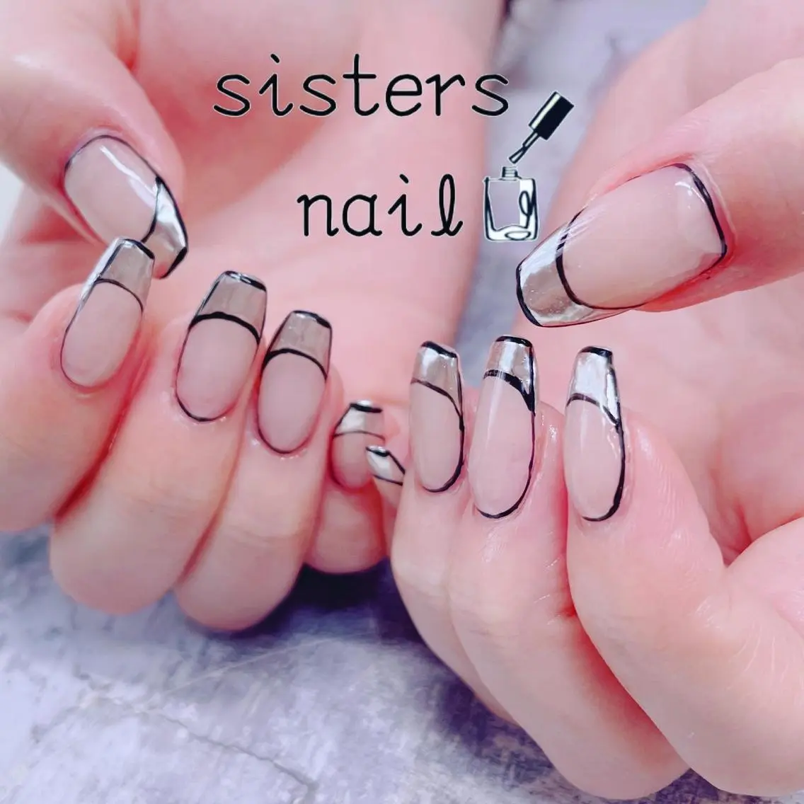 ネイル アートネイル フレンチネイル グラデーション ミラーネイル ハンドネイル ハンドケア sisters nail.fのネイルデザイン