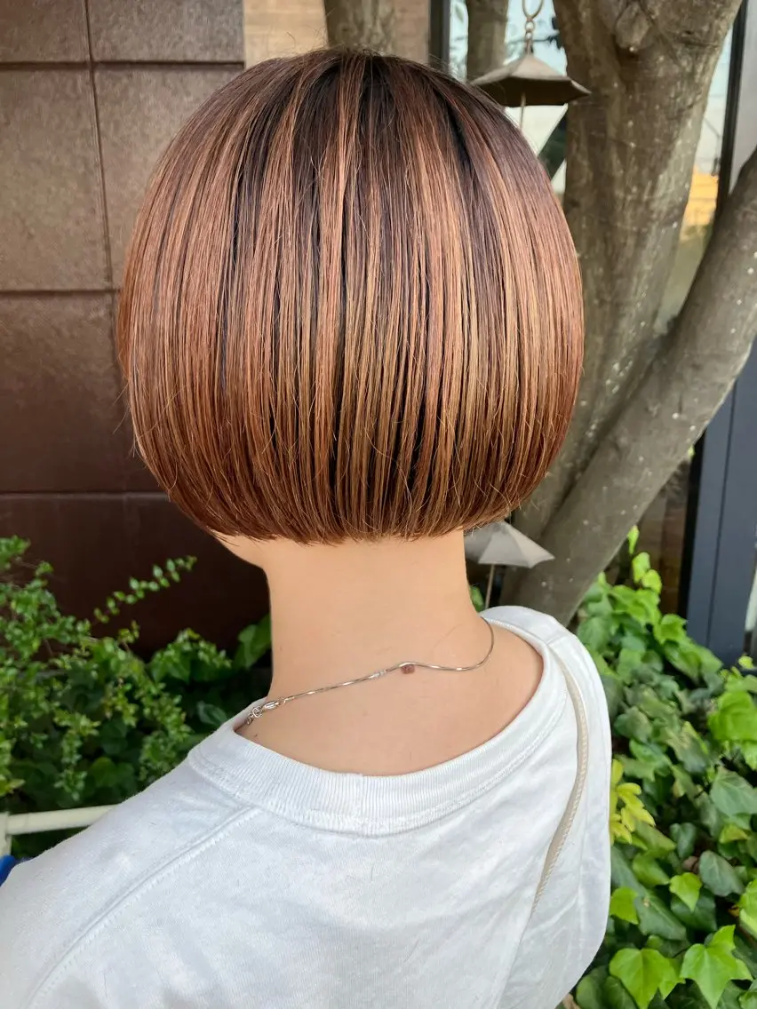 ショート カラー ショートヘア 梨子🐣艶カラー🌈 ダメージレス💖のヘアスタイル