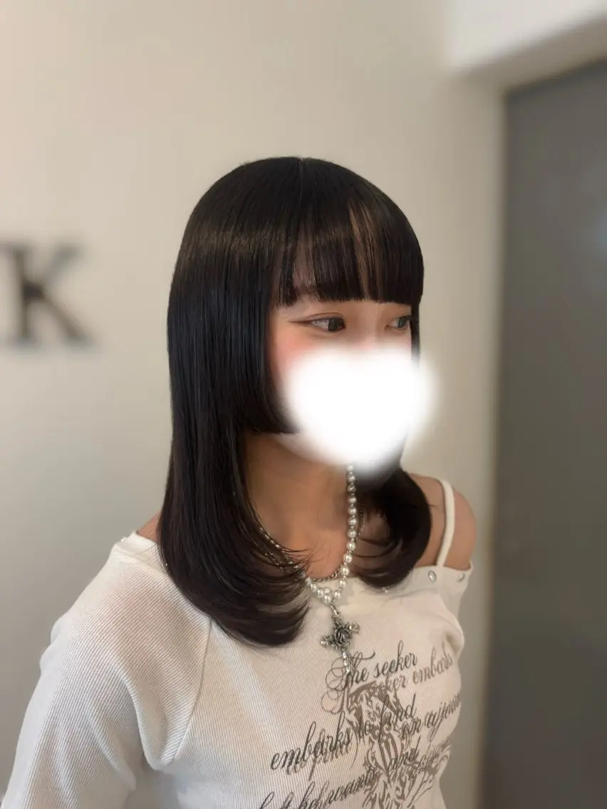 ミディアム 姫カット レイヤーカット マツエク/ヘアセット 心愛のヘアスタイル