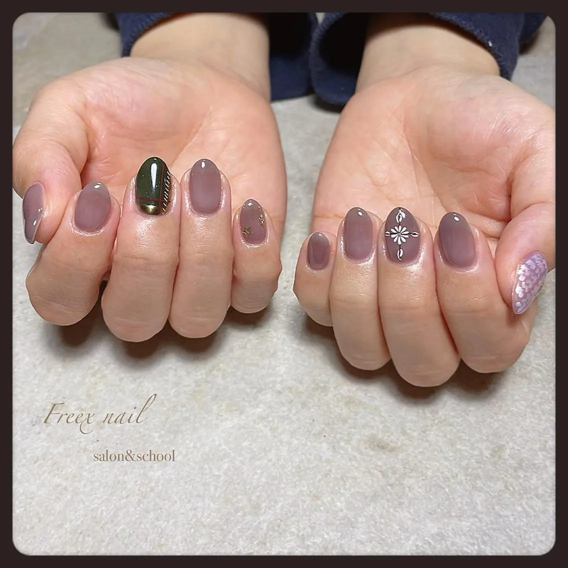 ネイル 冬ネイル クリスマス ハンドネイル ハンドケア freex nail /ニュアンス/個性派のネイルデザイン
