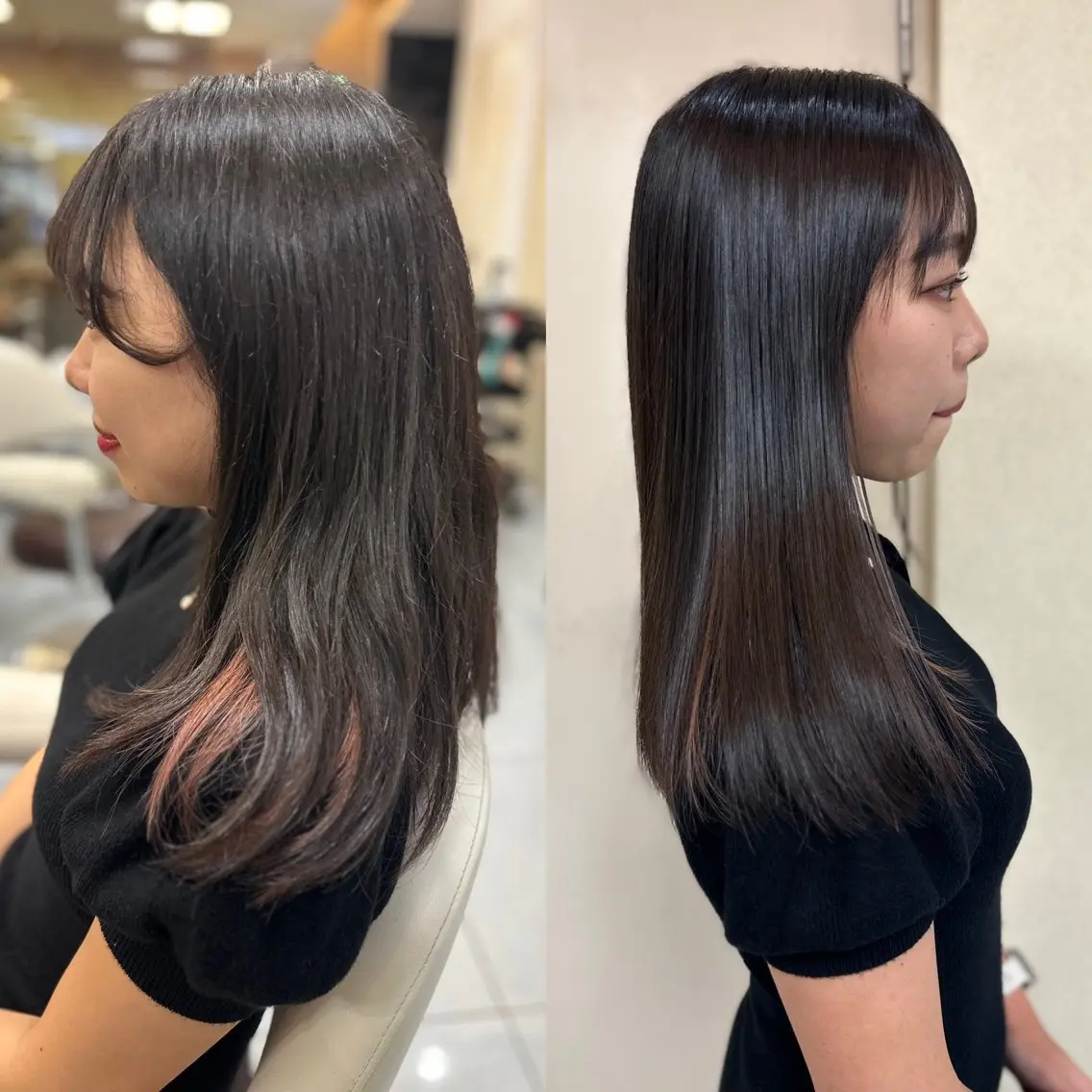 ロング パーマ 縮毛矯正 トリートメント 髪質改善/縮毛矯正 /レイヤーカット岡部のヘアスタイル