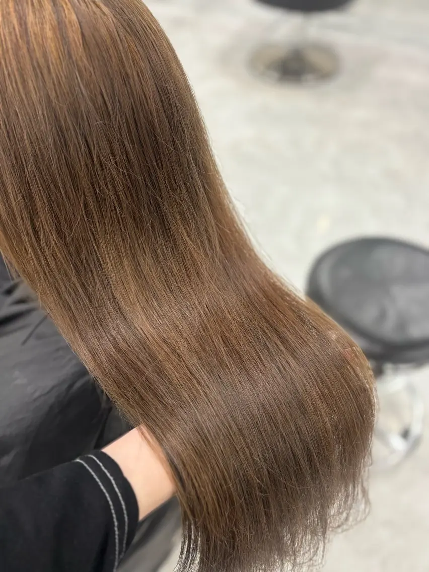 ロング ヘアカラー トリートメント ヘアセット 🎀暖色カラー🎀 韓国ヘア まなかのヘアスタイル