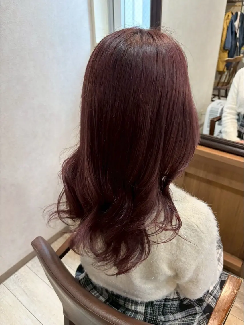 ロング レッドブラウン ヘアカラー Flower🌼藤田 陽華のヘアスタイル