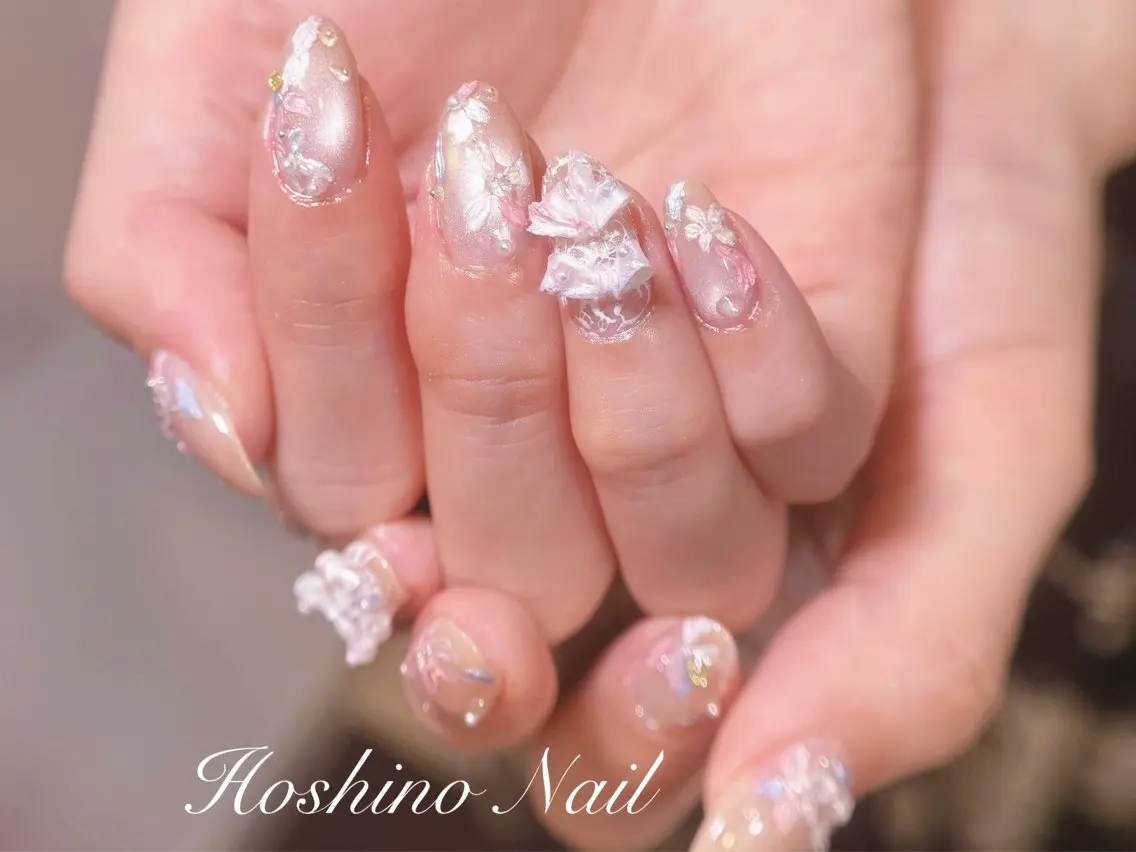 ネイル HOSHINO NAIL_長さだしのネイルデザイン