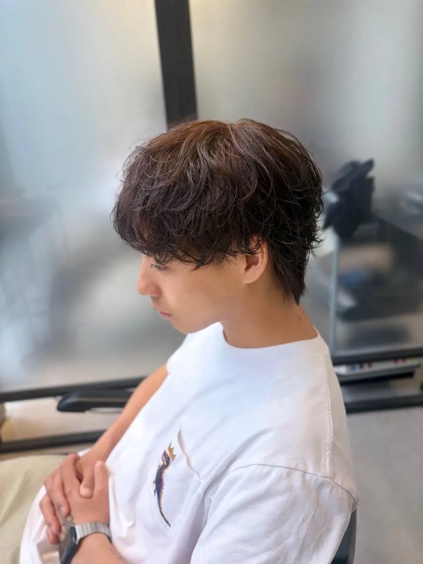 カラー パーマ メンズ カット ヘアカラー パーマ ✅曲がる縮毛矯正・ メンズ縮毛/森隆之介のヘアスタイル