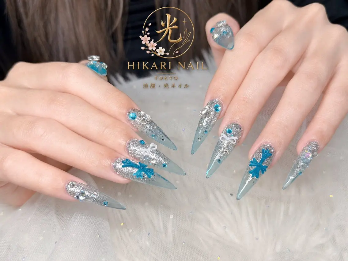 ネイル チークネイル 長さ出し フレンチネイル ガーリー ハロウィン ハンドネイル HikariNail Ikebukuroのネイルデザイン