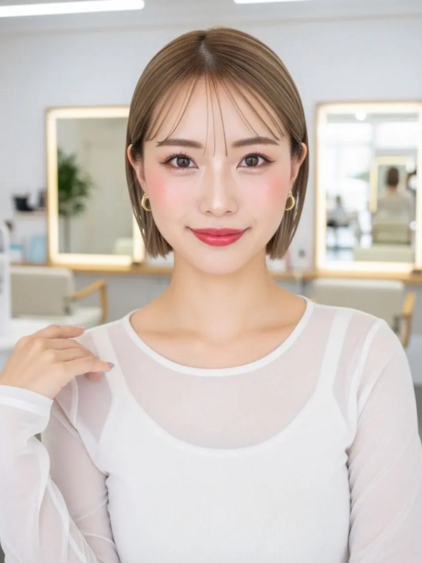 ショート カット ヘアカラー 似合わせボブ✖️ 韓国レイヤー✨小関のヘアスタイル