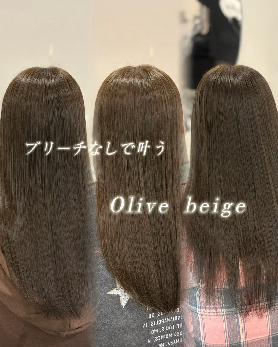 ロング カラー ヘアカラー トリートメント 艶カラー/オリーブ ボブ/miyuu🥣のヘアスタイル