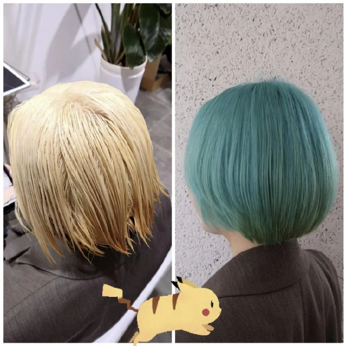 ミディアム ヘアアレンジ カラー 黒髪 ブリーチ ブルーカラー ハイトーンカラー トリートメント カット ヘアカラー トリートメント かわい ゆうな 髪質改善/縮毛矯正のヘアスタイル