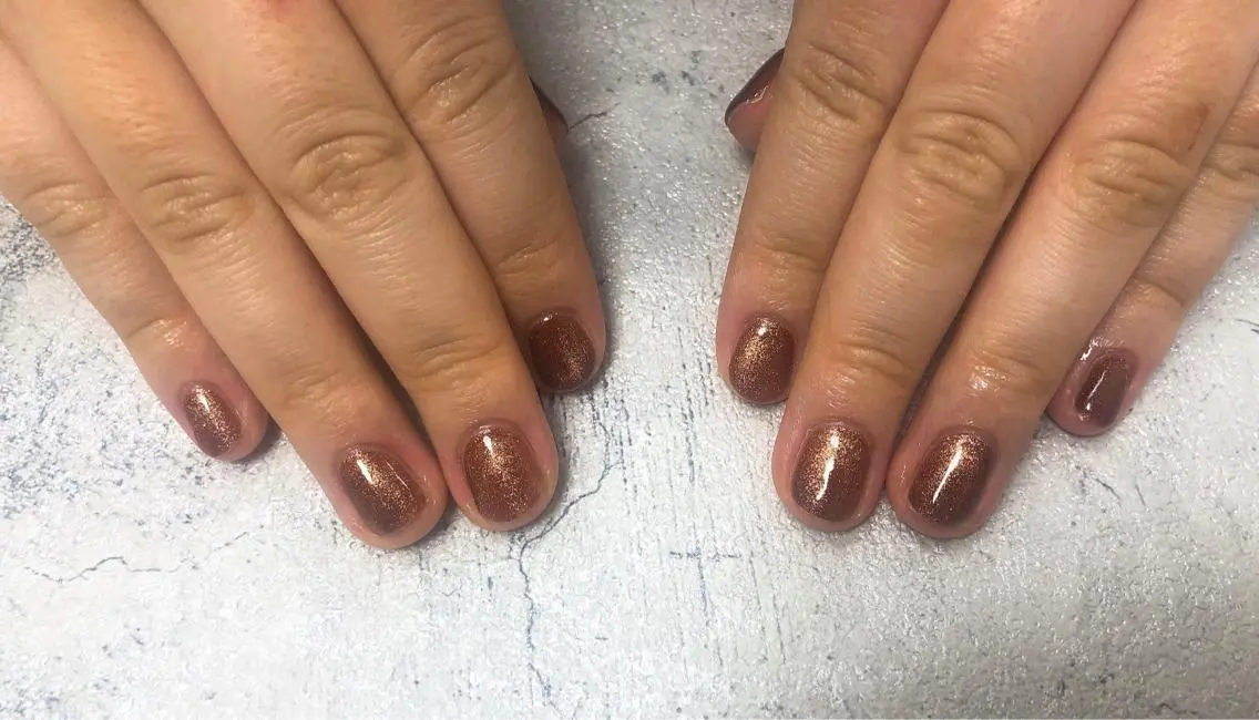 ネイル ブラウン マグネットネイル ハンドネイル mogunail &blowのネイルデザイン