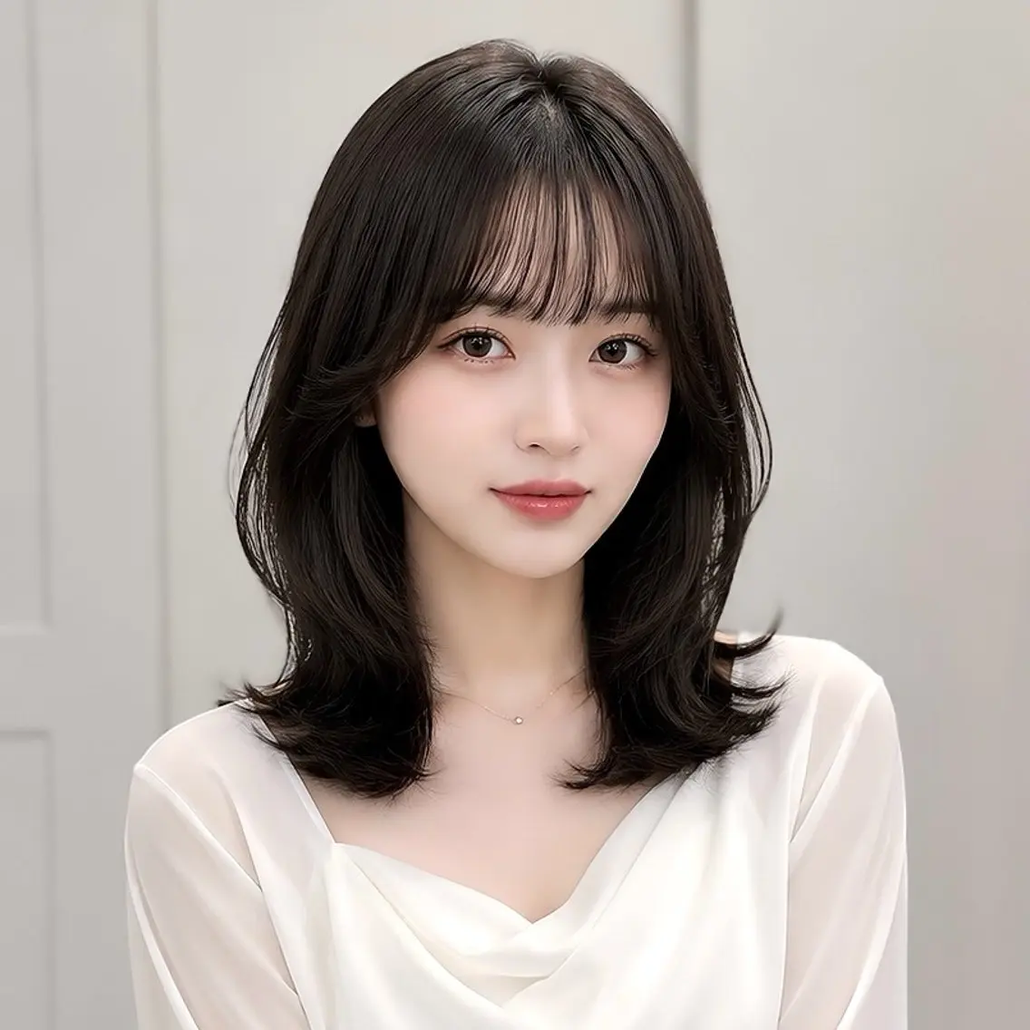 ミディアム ミディアムレイヤー くびれヘア レイヤーカット カット ヘアカラー ミディアムレイヤー/ 顔周り/神山のヘアスタイル