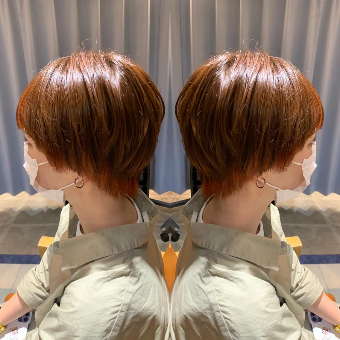 ショート カラー オレンジ 韓国🇰🇷 ✂︎hair 内田愛のヘアスタイル