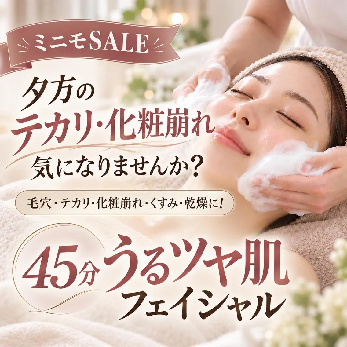 【SALE】毛穴・テカリ・化粧崩れ・くすみ・乾燥に!炭酸泡洗顔×エクソ美容液×高密度超音波🫧うるツヤ肌ケアの写真