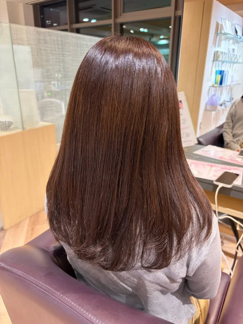 ミディアム カラー ブラウンカラー ナチュラルブラウン 加藤 千穂のヘアスタイル