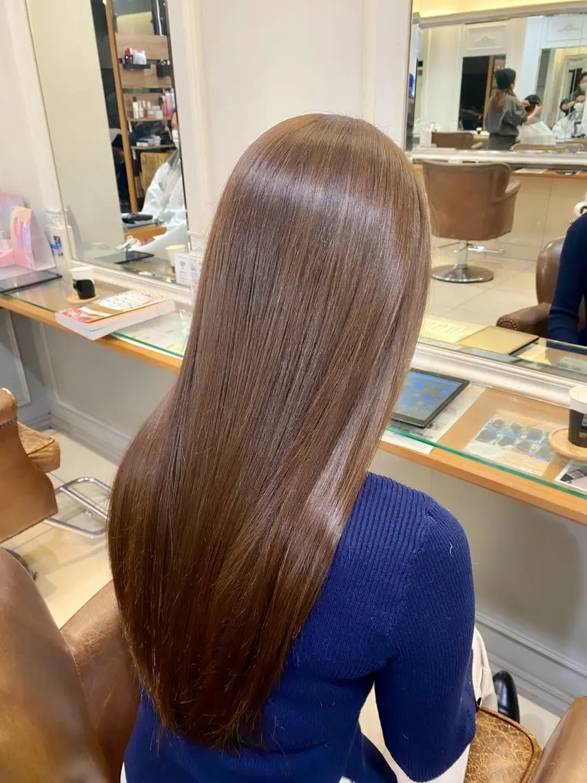 🩵minimo限定メニュー🩵寒色ワンカラー(ブリーチなし)+シルクトリートメント✨の写真