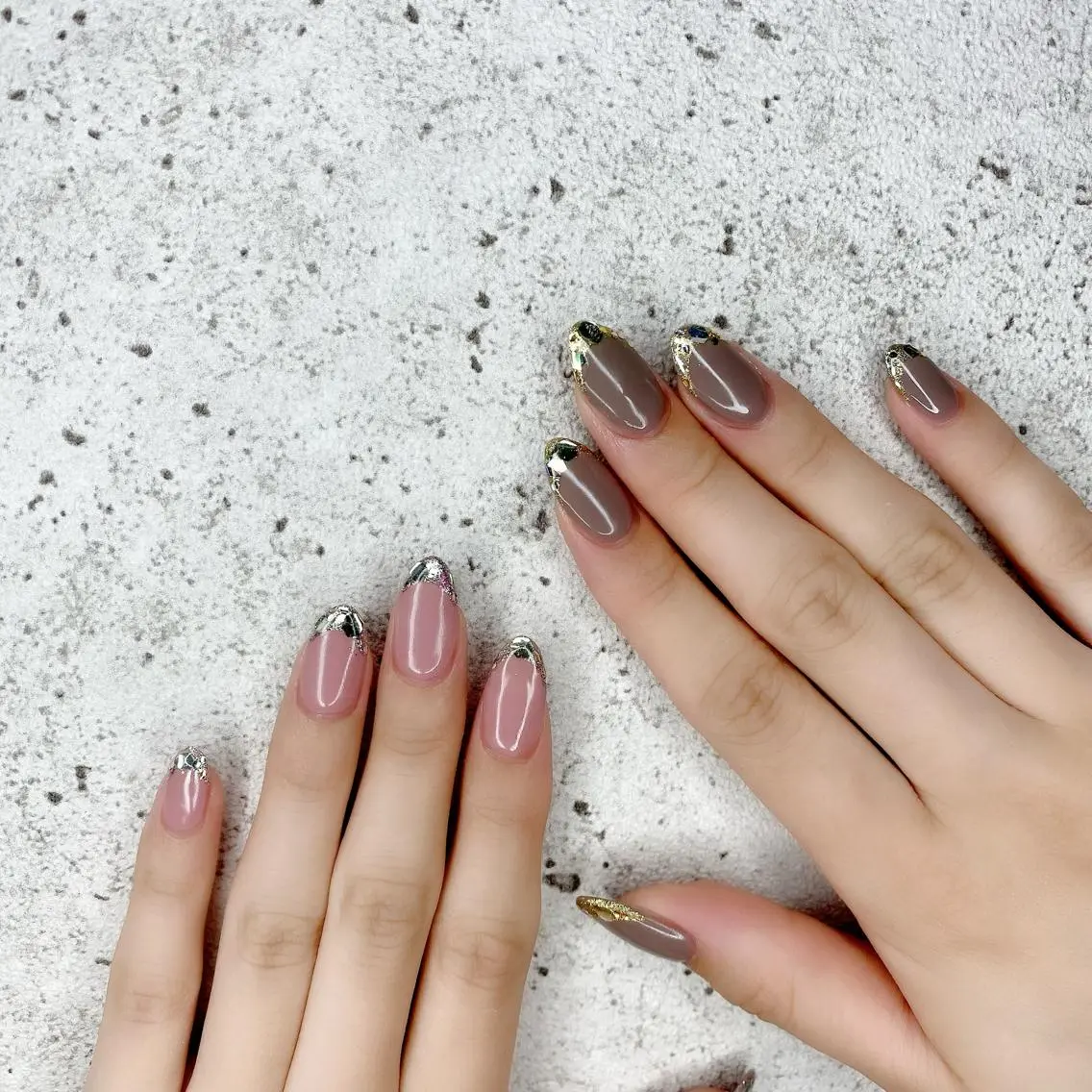 セミロング カラー パーマ ヘアアレンジ メンズ キッズ ネイル マツエク・マツパ フレンチネイル ガラスフレンチ キラキラネイル 夏ネイル ハンドネイル Salon Ｋのネイルデザイン