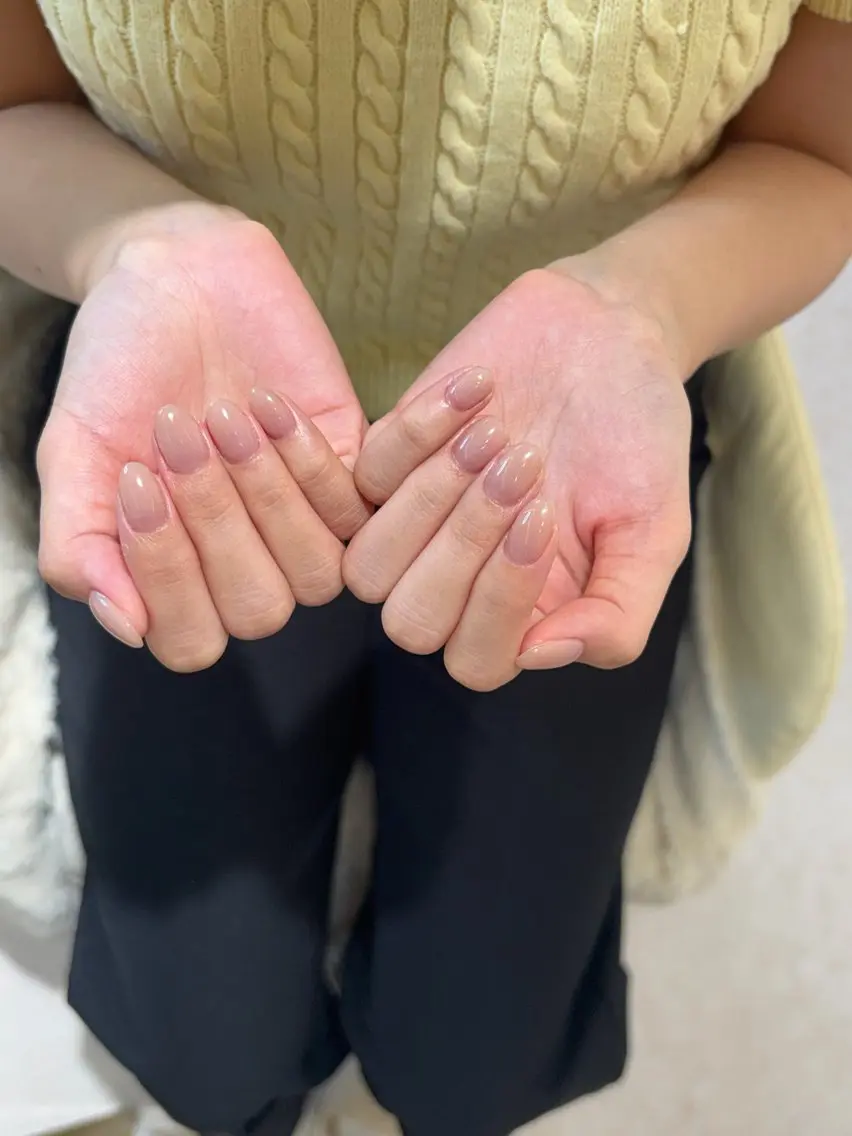 ネイル チークネイル 長さ出し フレンチネイル ガーリー 韓国ネイル Sun Nail linaのネイルデザイン