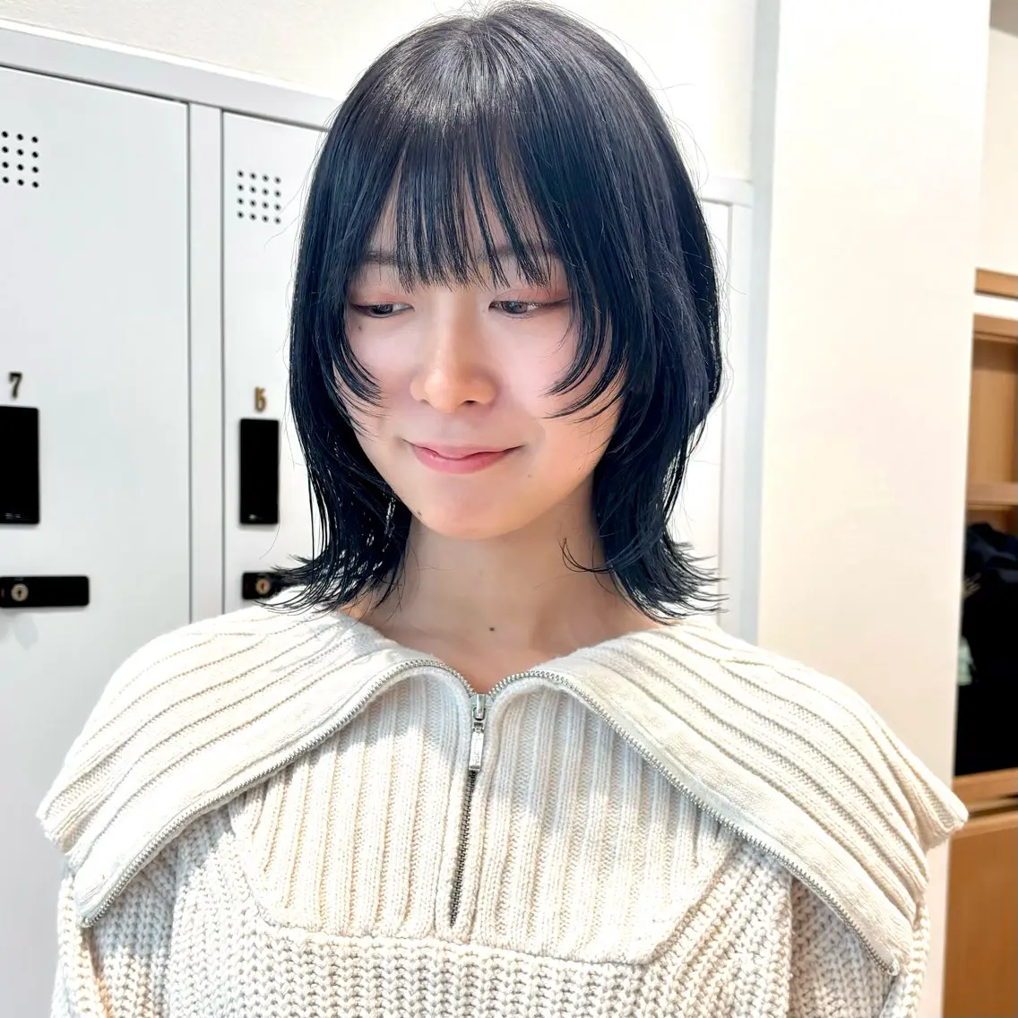 ショート カラー 切りっぱなしボブ ボブ 顔まわりレイヤー レイヤーカット パーマ/暖色/ボブ イワタテ🇰🇷のヘアスタイル