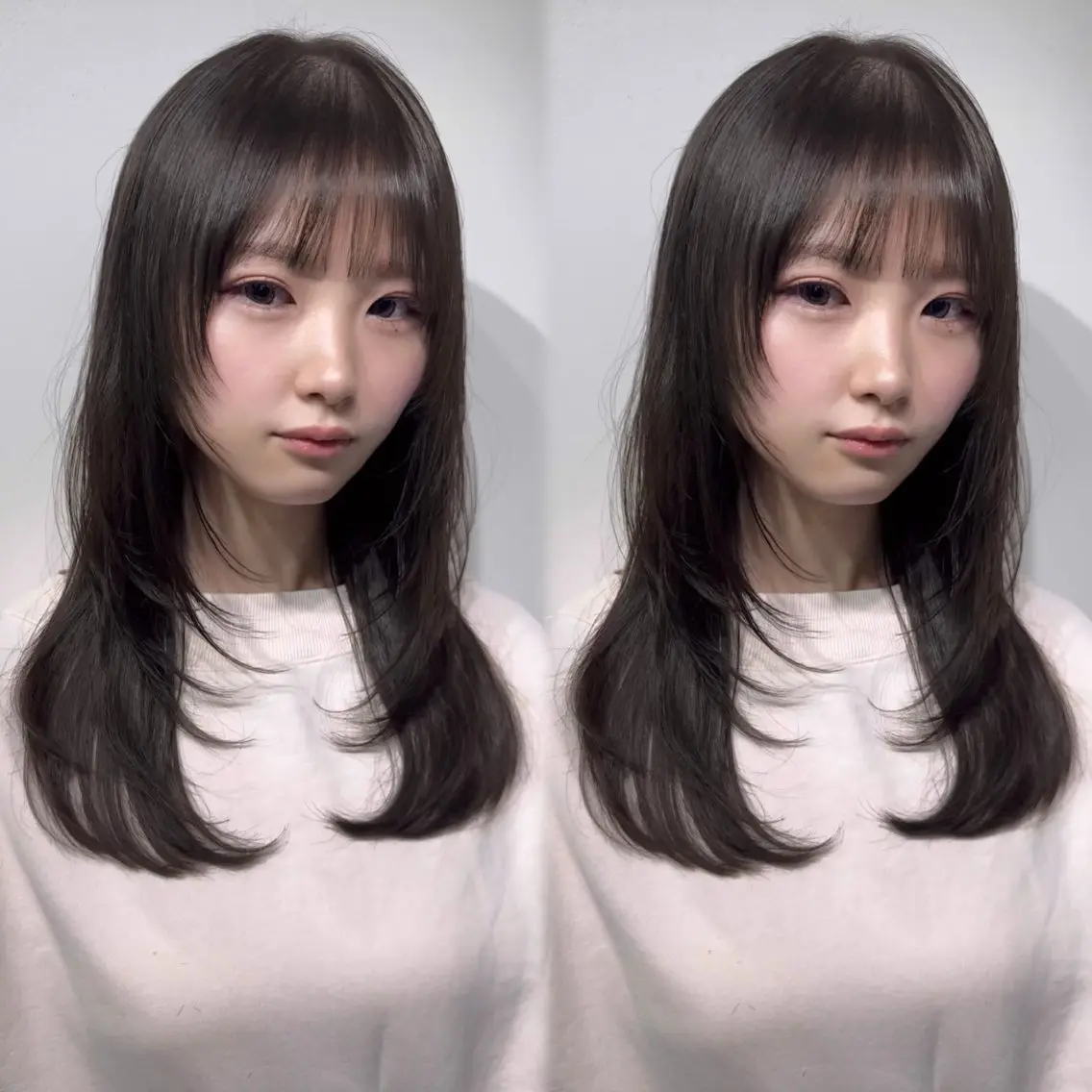 ミディアム カラー カット ヘアカラー トリートメント 🎀レイヤー×透明感 ×髪質改善🎀米田のヘアスタイル
